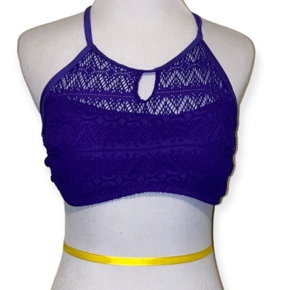 5/$30 ๐ Op medium purple high neck halterโ crochet bikini top